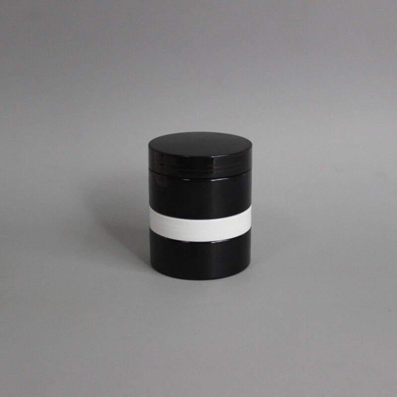 Hot sale Luxury 100 ml sealed Wide mouth matte black round shape jar with white lid