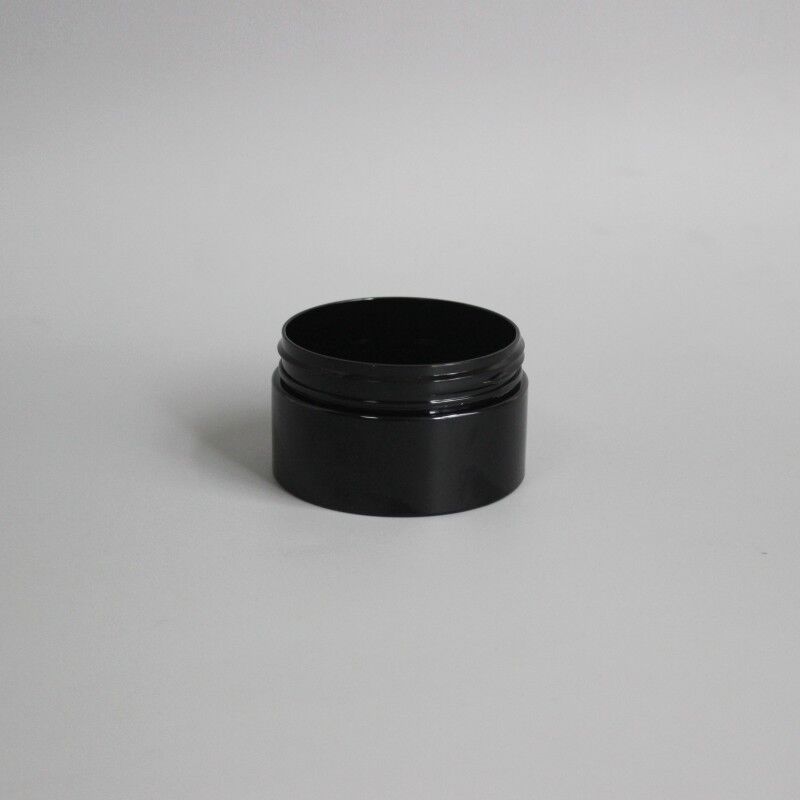Hot sale Luxury 100 ml sealed Wide mouth matte black round shape jar with white lid