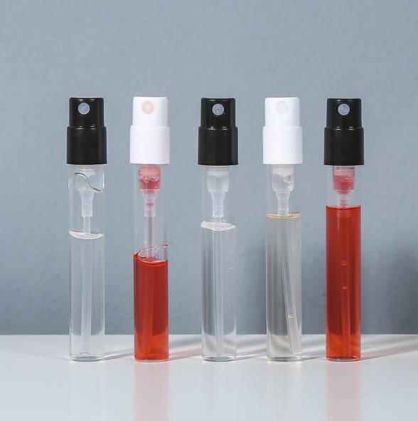 Hot sale Mini perfume spray bottle 1ml 2ml 3ml glass vial glass tube sample bottle with sprayer