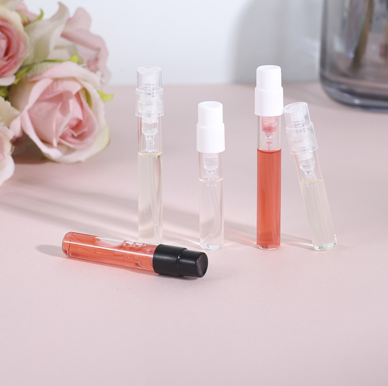 Hot sale Mini perfume spray bottle 1ml 2ml 3ml glass vial glass tube sample bottle with sprayer