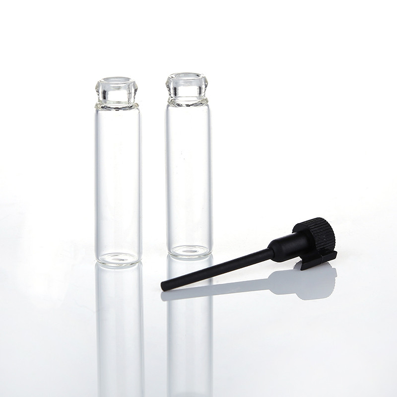 Hot sale New type sample free 1ml 2ml 3ml mist spray mini Tester perfume clear glass bottle sample vials with stick stopper