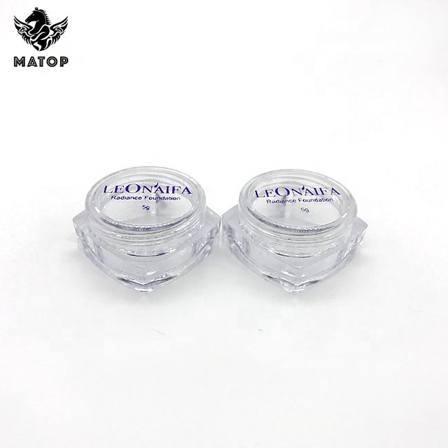 Hot sale OEM 3g 5g square cosmetic jars with lid