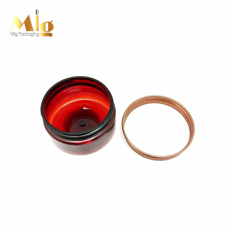 Hot sale PET 100g wide mouth facial mask bottle cosmetic cream jar with aluminum cap