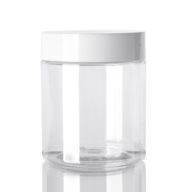 Hot sale PET clear Jar 250ml cosmetic container packaging 50g shampoo face cream jar plastic bottle jar