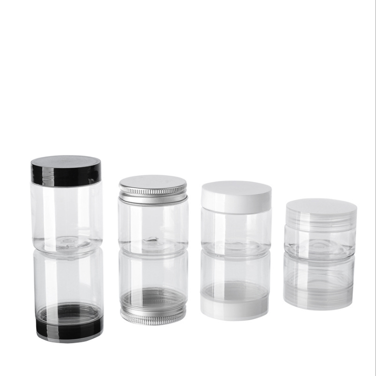 Hot sale PET clear Jar 250ml cosmetic container packaging 50g shampoo face cream jar plastic bottle jar