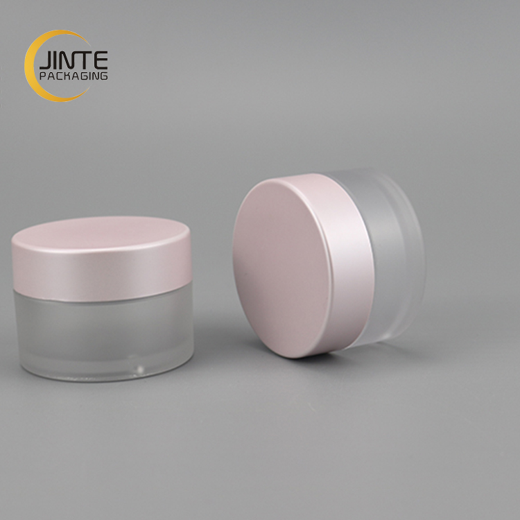 Hot sale PETG Plastic Clear Matte Plastic Jar With Pink Cap For Skin Care Cosmetic