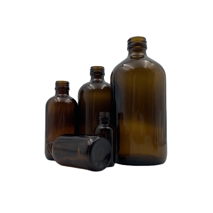 Hot sale Pharmaceutical 15ml 60ml 120ml 250ml 500ml Empty amber glass boston round bottle for syrup