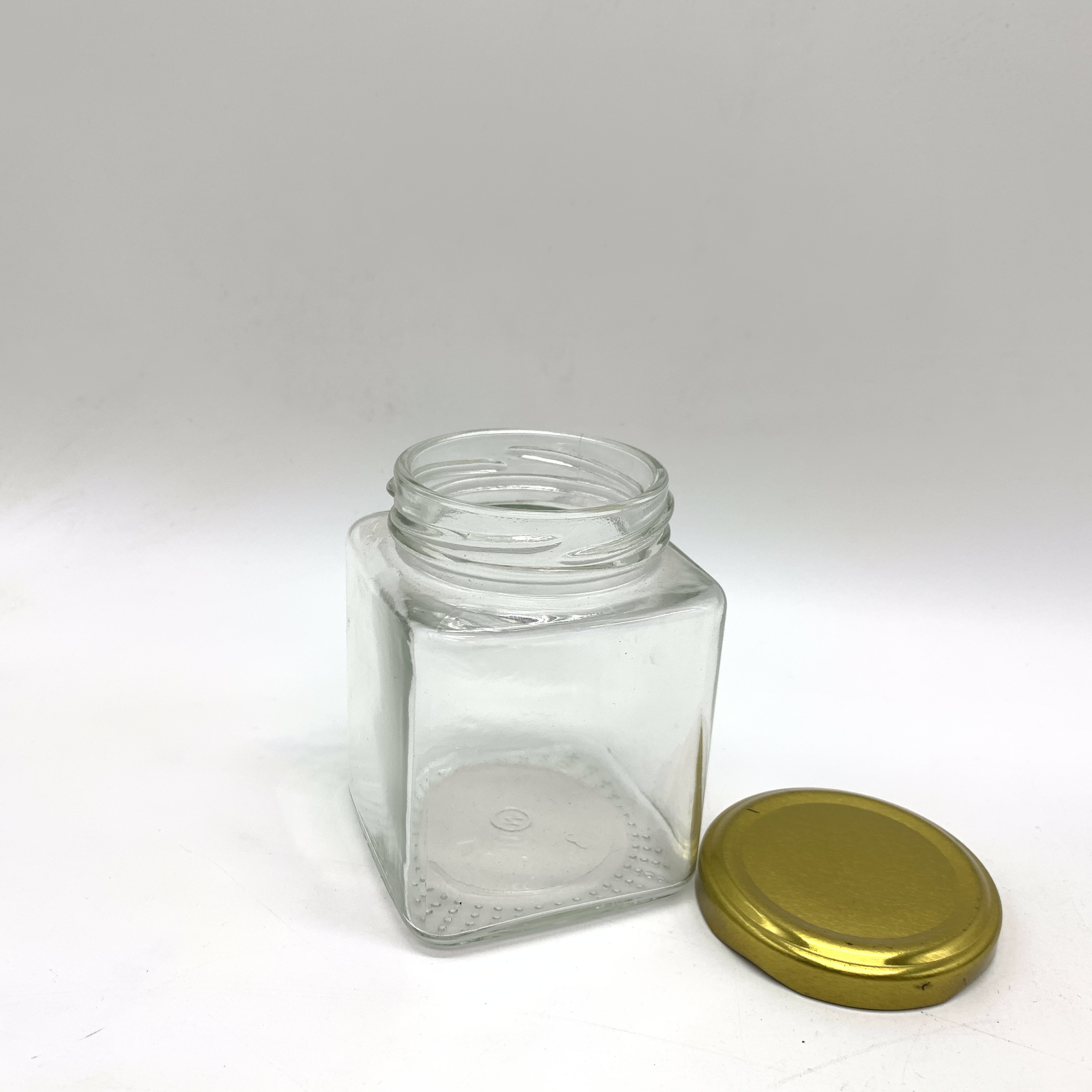Hot sale Square Glass honey jam jar with lids food jar