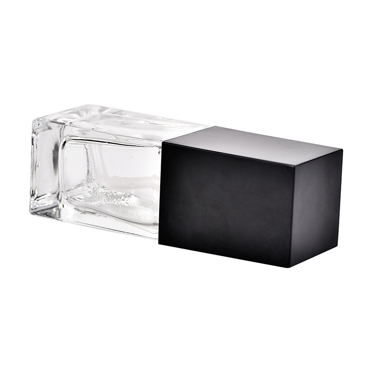 Hot sale Square Shape 15ml 20ml 30ml 40ml Balance Natural Foundation Glass Bottle With Black Lotion Pump Cap