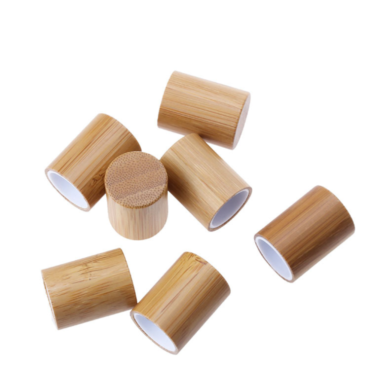 Hot sale Thick glass 10ml Roll on Perfume Bottle 10ml Bamboo cap Roller Transparent Glass Bottle