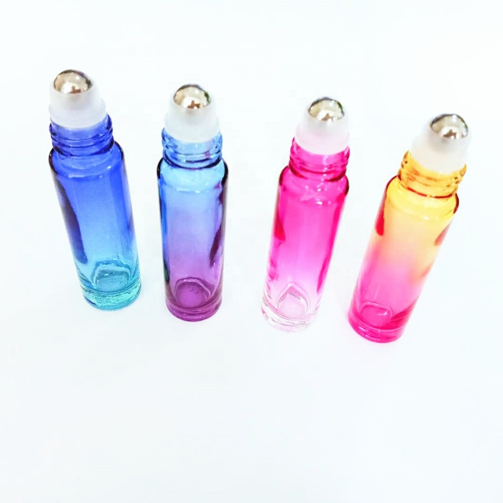 Hot sale Thicken 10ml Gradient Color Glass Ball Bottle for perfume