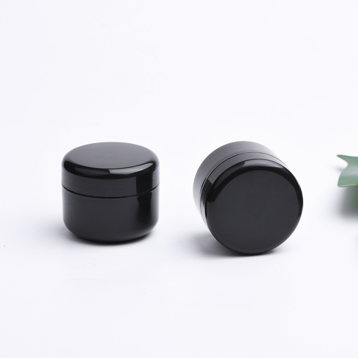 Hot sale Travel bottle 50g 50ml black pet plastic cosmetic packaging container jars with lid