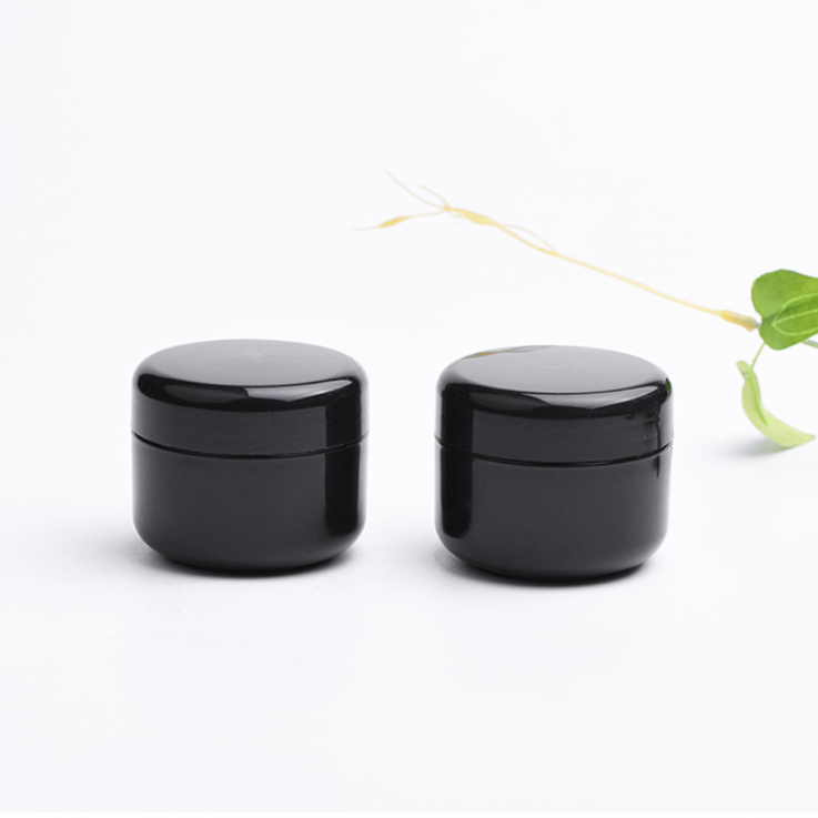 Hot sale Travel bottle 50g 50ml black pet plastic cosmetic packaging container jars with lid