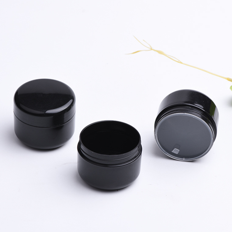 Hot sale Travel bottle 50g 50ml black pet plastic cosmetic packaging container jars with lid