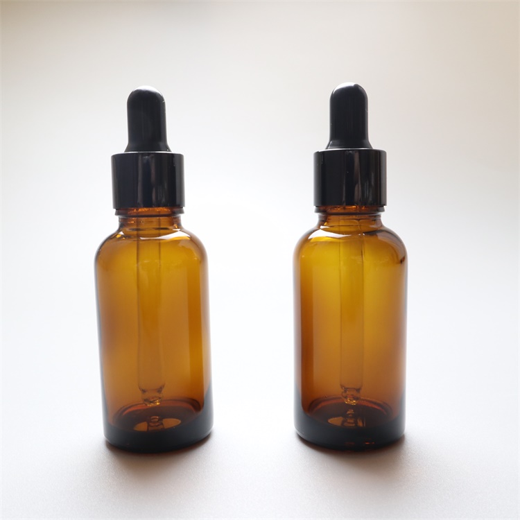 Hot sale amber Essential Oil Bottle cylinder glass brown essential oil bottle with dropper