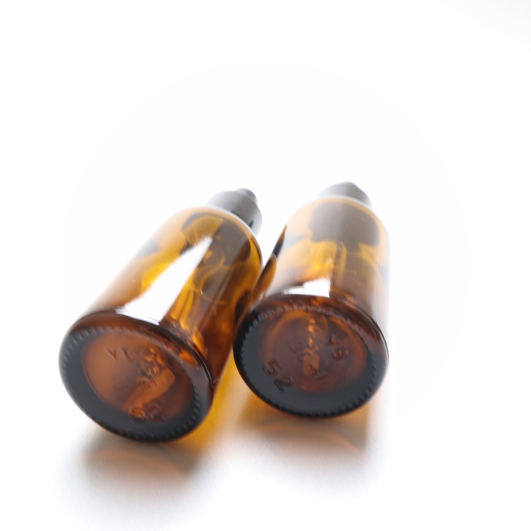 Hot sale amber Essential Oil Bottle cylinder glass brown essential oil bottle with dropper