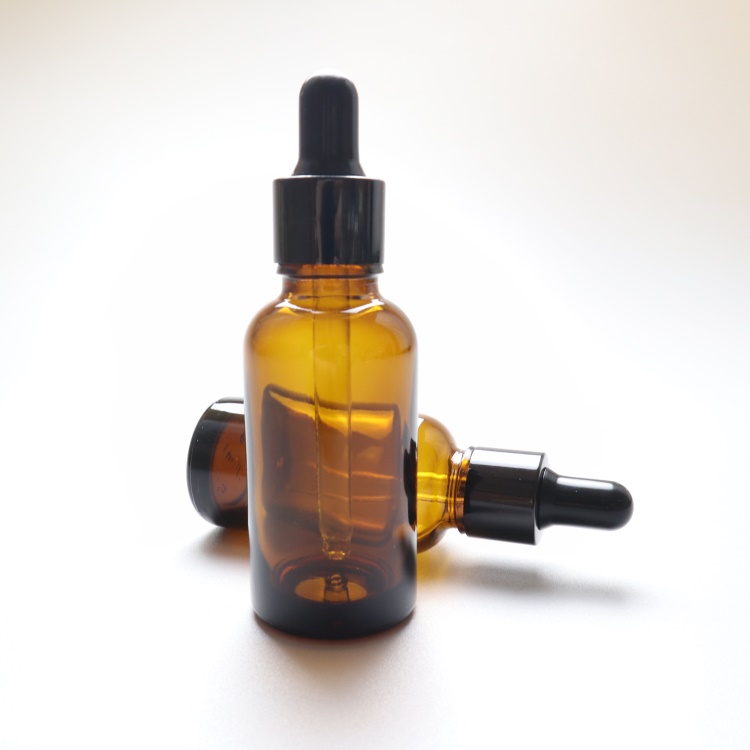 Hot sale amber Essential Oil Bottle cylinder glass brown essential oil bottle with dropper