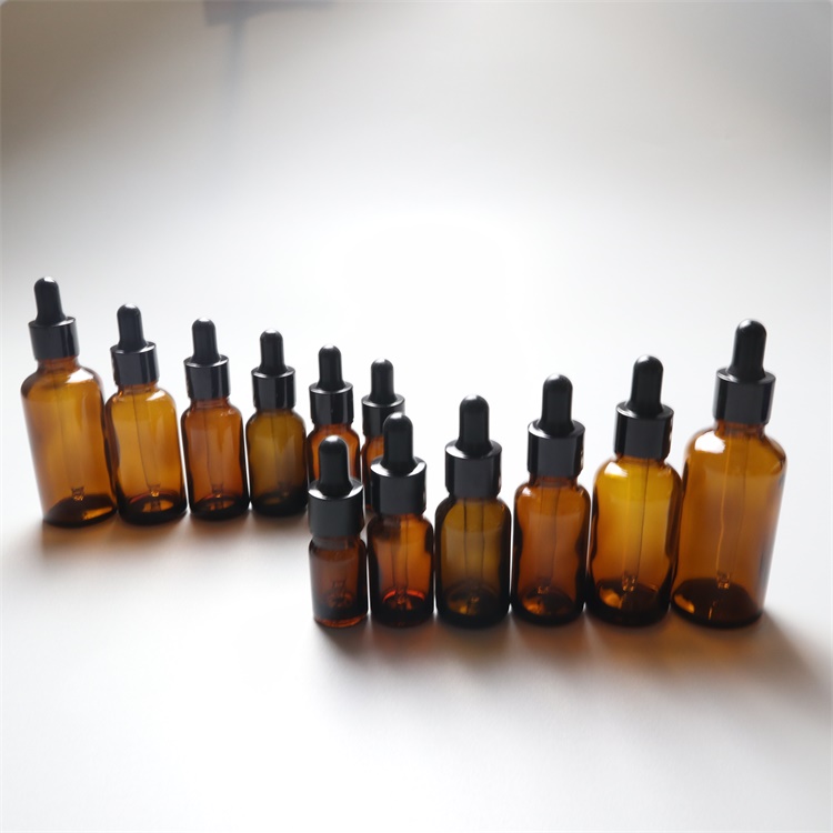 Hot sale amber Essential Oil Bottle cylinder glass brown essential oil bottle with dropper
