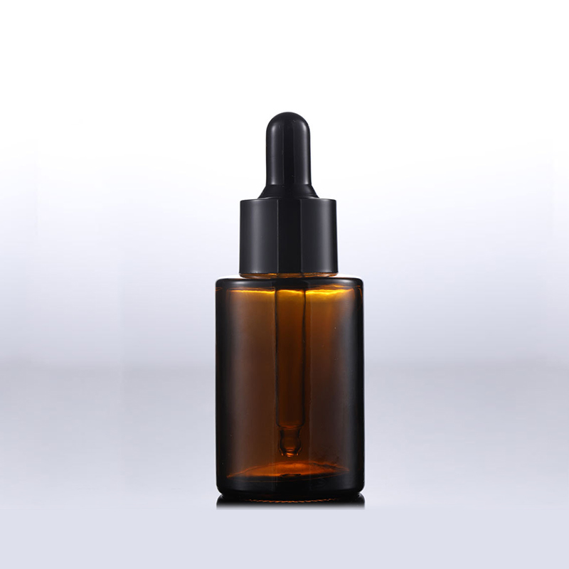 Hot sale amber clear frosted glass bottles 1oz 20ml 30ml 40ml flat shoulder glass dropper bottle for essential oil