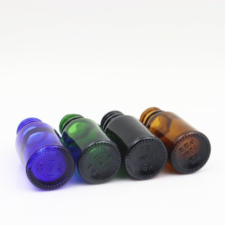 Hot sale amber green blue black essential oil glass bottle with dropper 10ml