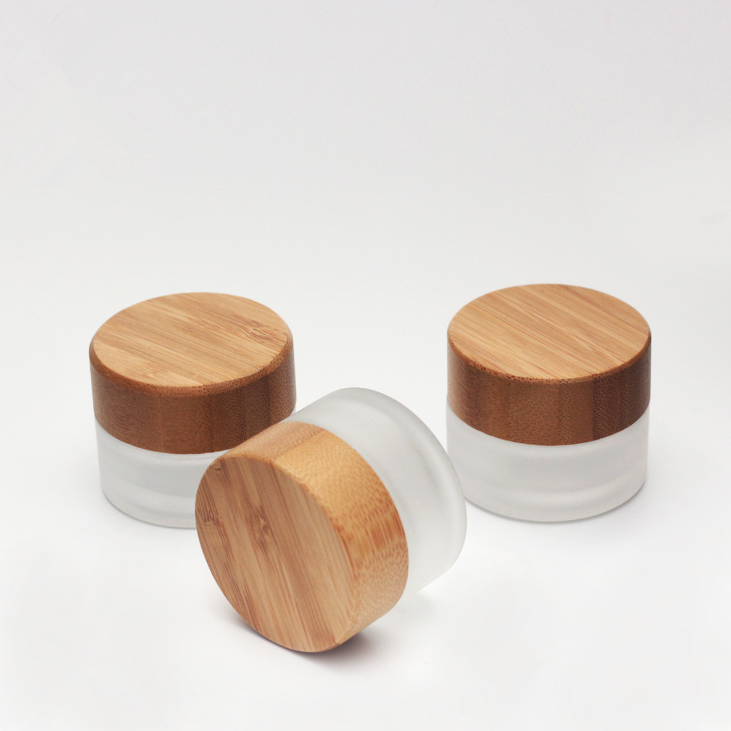 Hot sale bamboo cosmetic jar packaging ice cream cosmetic jar with bamboo lid