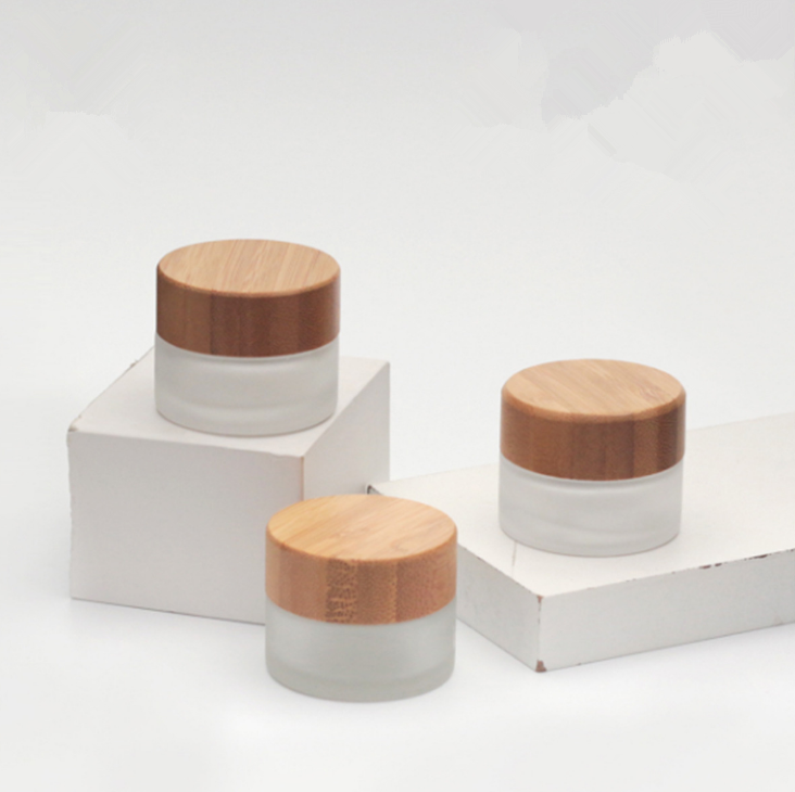 Hot sale bamboo cosmetic jar packaging ice cream cosmetic jar with bamboo lid