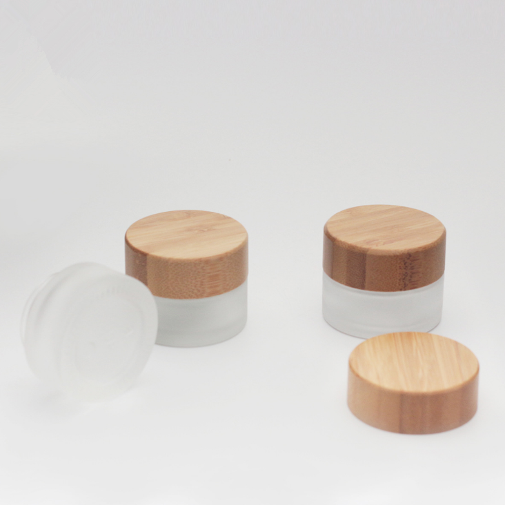 Hot sale bamboo cosmetic jar packaging ice cream cosmetic jar with bamboo lid