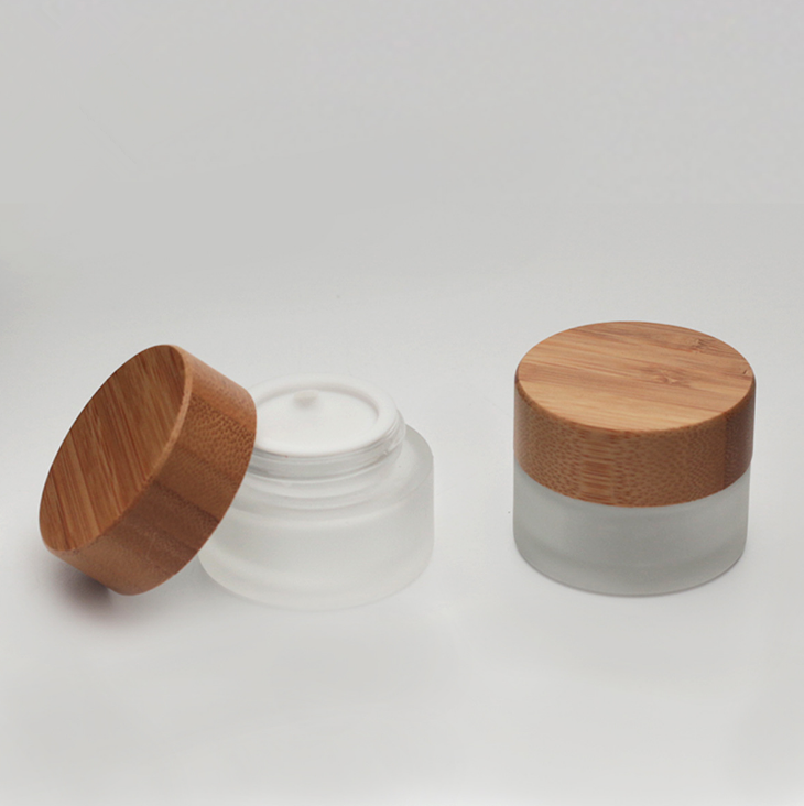 Hot sale bamboo cosmetic jar packaging ice cream cosmetic jar with bamboo lid