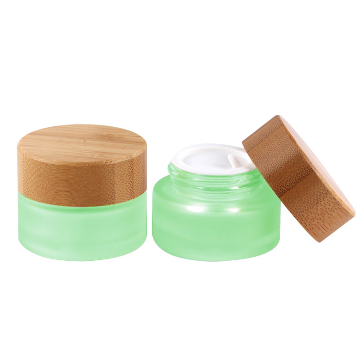 Hot sale bamboo cosmetic jar packaging ice cream cosmetic jar with bamboo lid