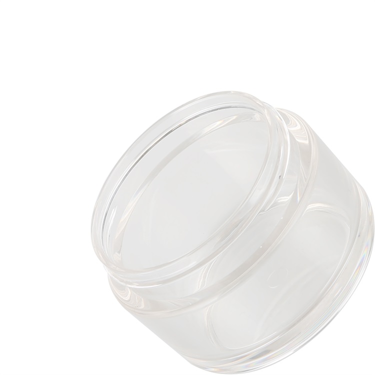 Hot sale beauty plastic packaging empty round clear plastic 100 creme jar with silver lid