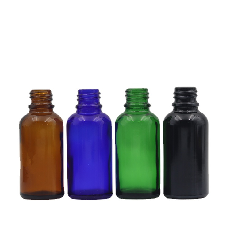Hot sale best price Customize  30ml amber blue green black essential oil glass bottle with dropper