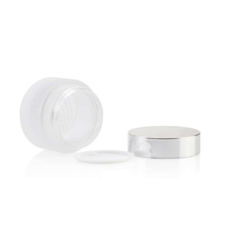 Hot sale bule glass jars wholesale 50g/50ml Round cosmetic cream jar cosmetic Container Glass jar with mesh bottom