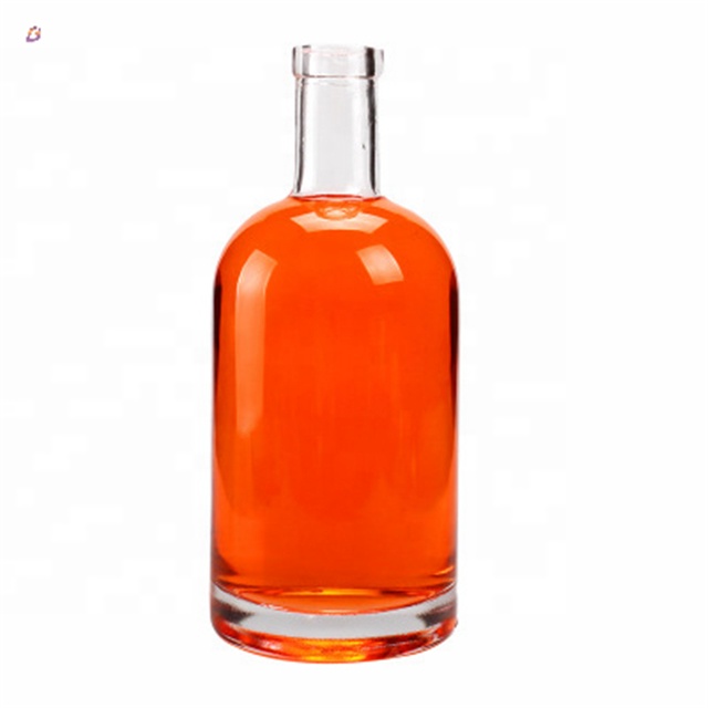 Hot sale clear frosted screw top glass 1 liter 375ml clear wine bottle