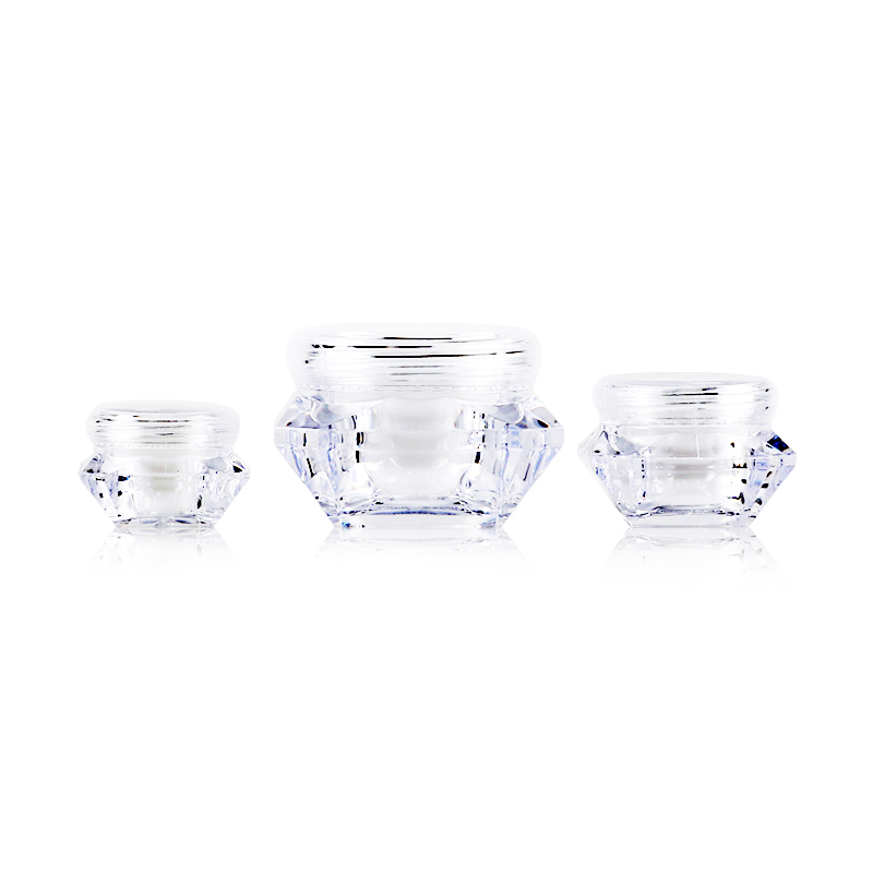 Hot sale cosmetic body container 5g 10g 15g clear diamond shape plastic eye cream acrylic jar