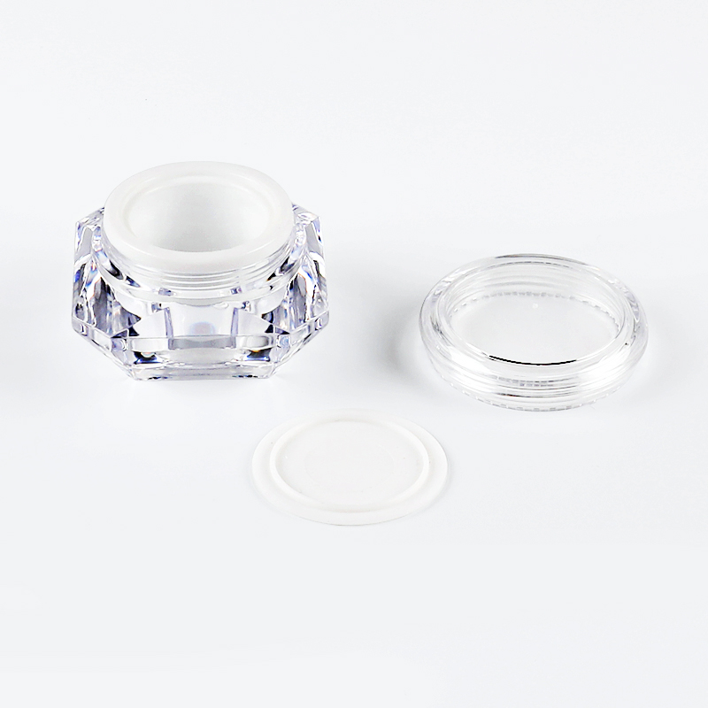 Hot sale cosmetic body container 5g 10g 15g clear diamond shape plastic eye cream acrylic jar