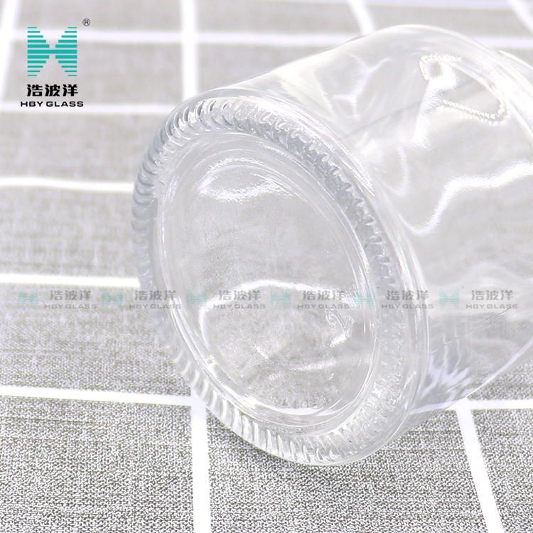 Hot sale cosmetic face cream container 90ml frosted clear glass jar with bamboo wood lid
