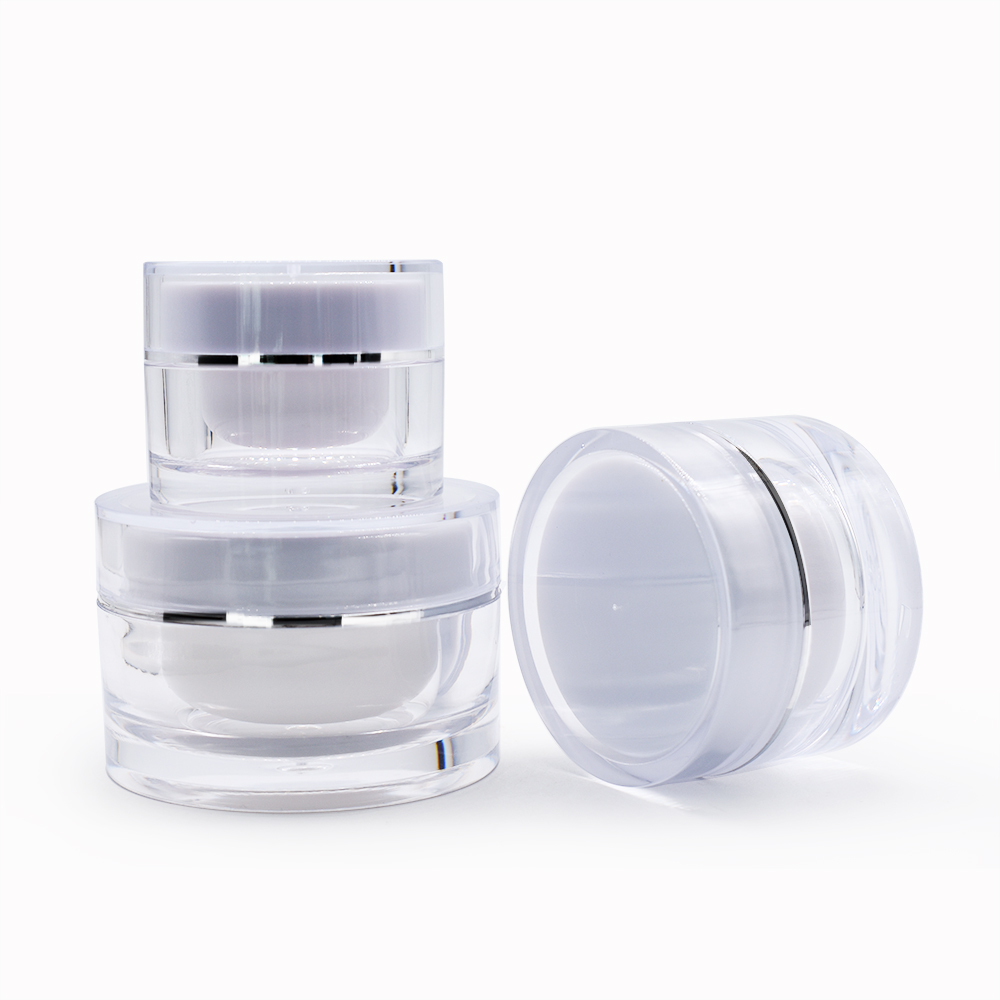 Hot sale cosmetic package clear plastic acrylic cream jars with lids empty jar