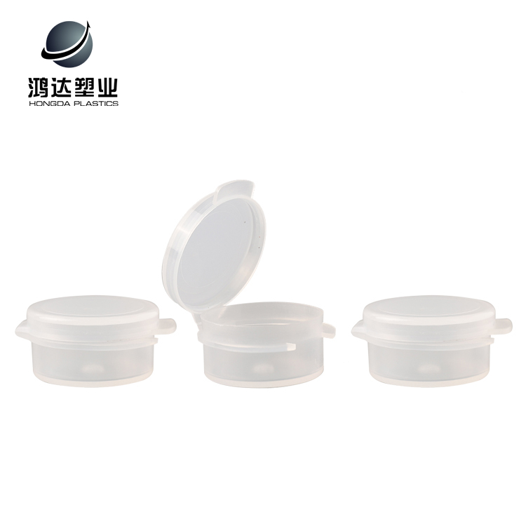 Hot sale cosmetic packaging jar empty flip hinged up cosmetic flip top plastic container