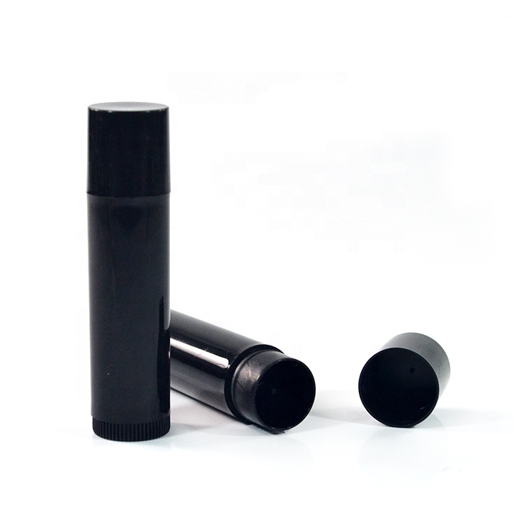 Hot sale cosmetic packaging lip balm container 5ml 5g black white clear pink blue plastic lipstick tubes