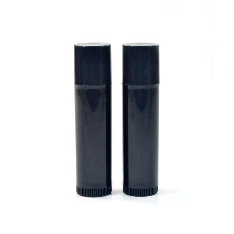 Hot sale cosmetic packaging lip balm container 5ml 5g black white clear pink blue plastic lipstick tubes