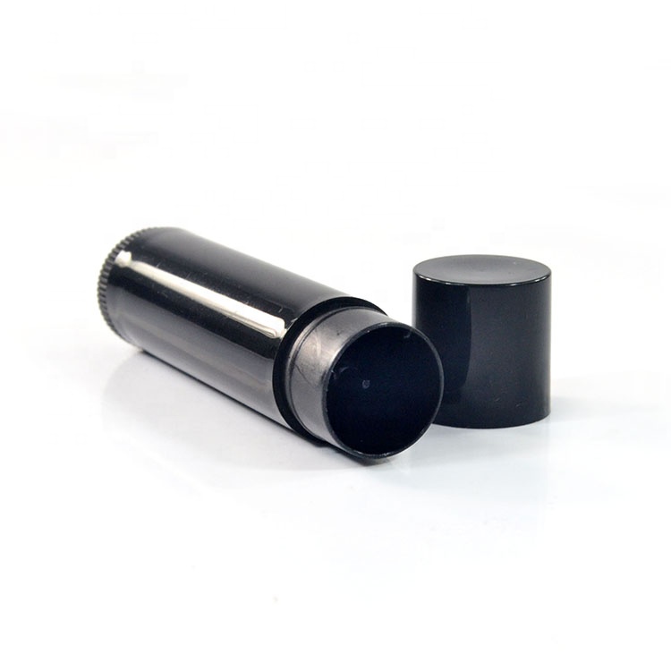 Hot sale cosmetic packaging lip balm container 5ml 5g black white clear pink blue plastic lipstick tubes