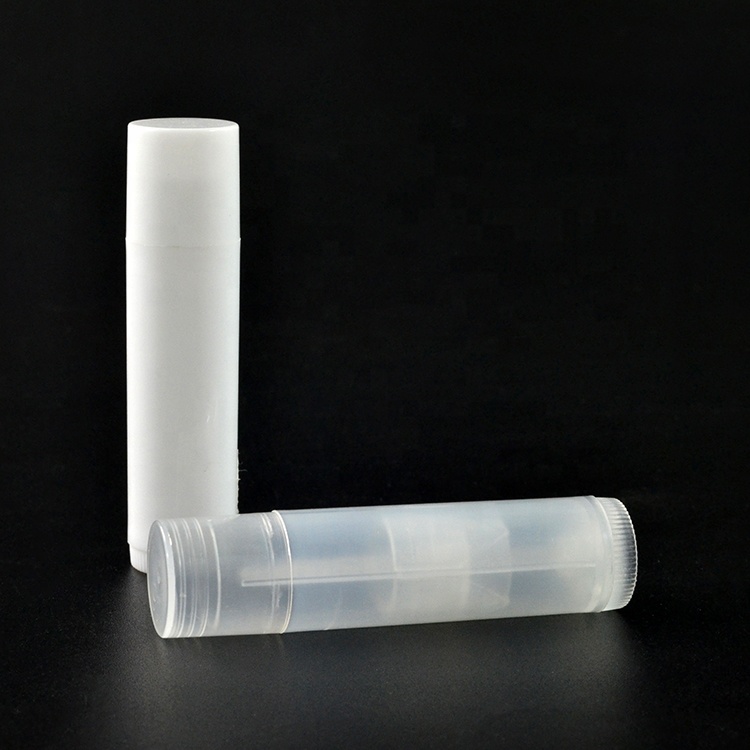 Hot sale cosmetic packaging lip balm container 5ml 5g black white clear pink blue plastic lipstick tubes