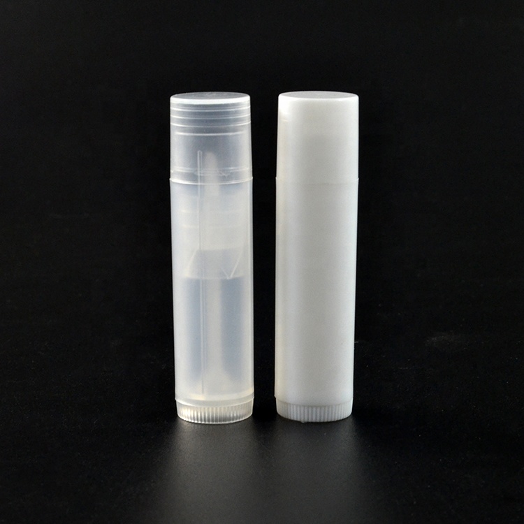 Hot sale cosmetic packaging lip balm container 5ml 5g black white clear pink blue plastic lipstick tubes