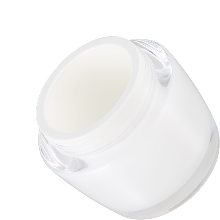 Hot sale cosmetic packaging luxury 30g 50g white acrylic jar with gold cap