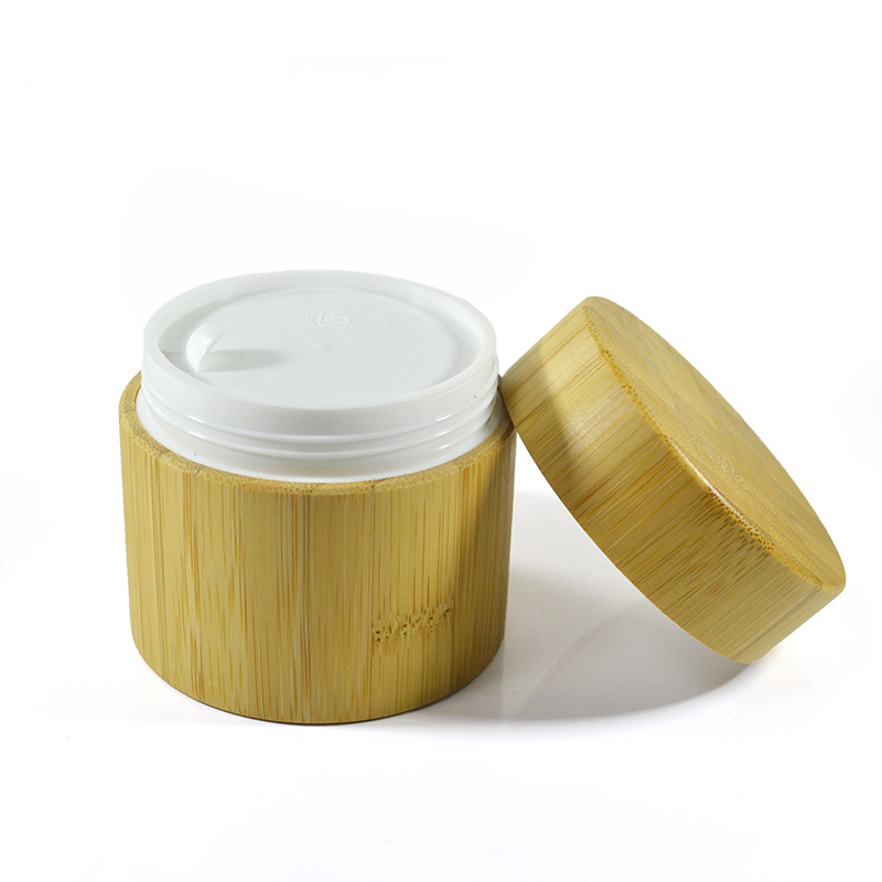 Hot sale cosmetic packaging product 5g 15g 20g 30g 50g 100g wooden bamboo cosmetic cream jar with PP plastic inner