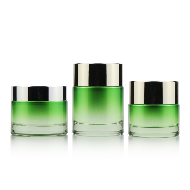 Hot sale custom empty cylinder face body cream beauity container glass cosmetic jar for screw cap
