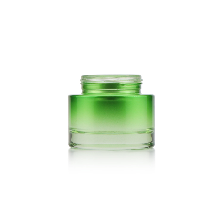Hot sale custom empty cylinder face body cream beauity container glass cosmetic jar for screw cap
