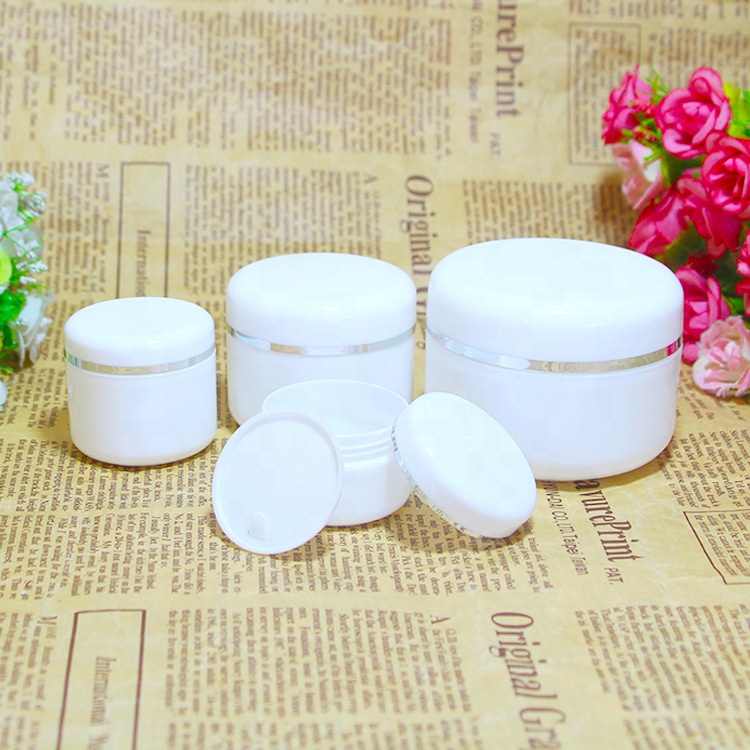 Hot sale custom logo 50g 100g empty white luxury cosmetic packaging jar
