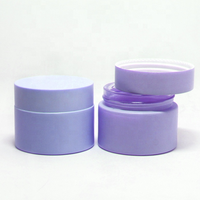 Hot sale customize color empty 30g 50g 100g cosmetic matte jar glass cream jar with lid