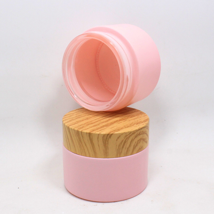 Hot sale customize color empty 30g 50g 100g cosmetic matte jar glass cream jar with lid